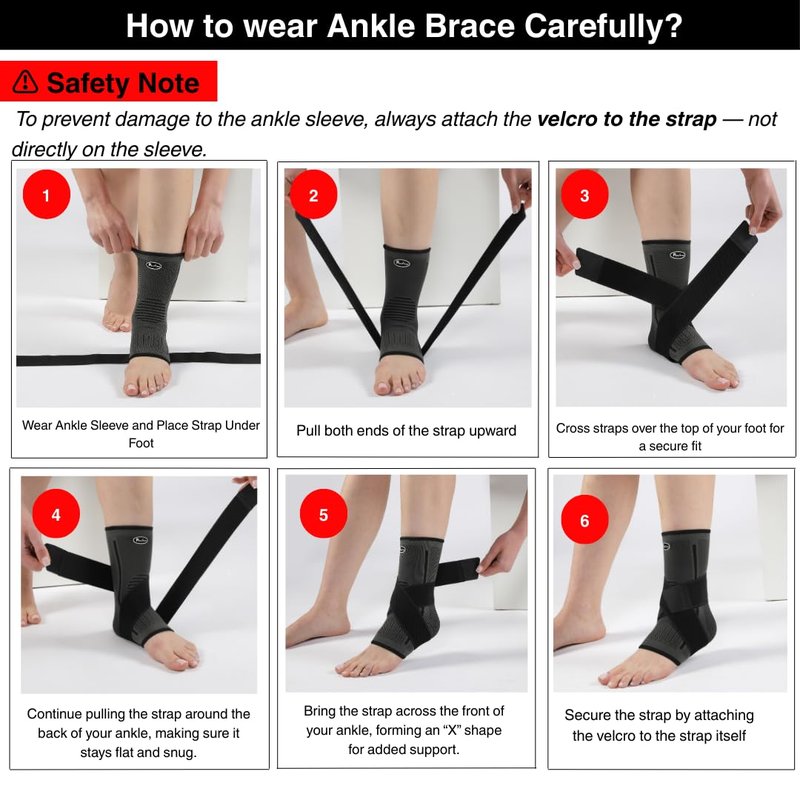 POSYTIVO Ankle Braces for Men & Women Stabilizing - Adjustable Ankle Brace for Sprained Ankle, Plantar Fasciitis, Achilles Tendonitis Pain | Foot Wraps for Volleyball & Basketball Injury Recovery