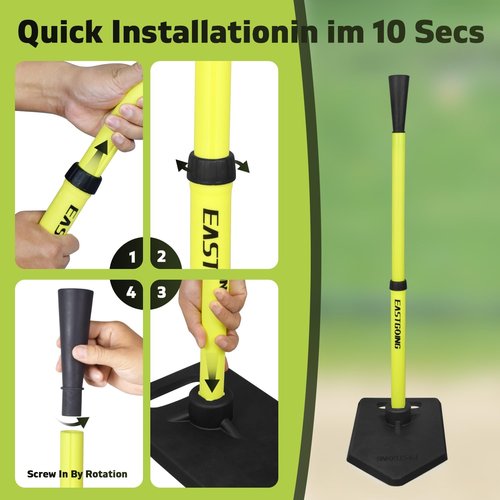 Eastgoing Baseball Tee - Adjustable 19"-32" Height Telescopic Molded Rubber Batting Tee for Kids