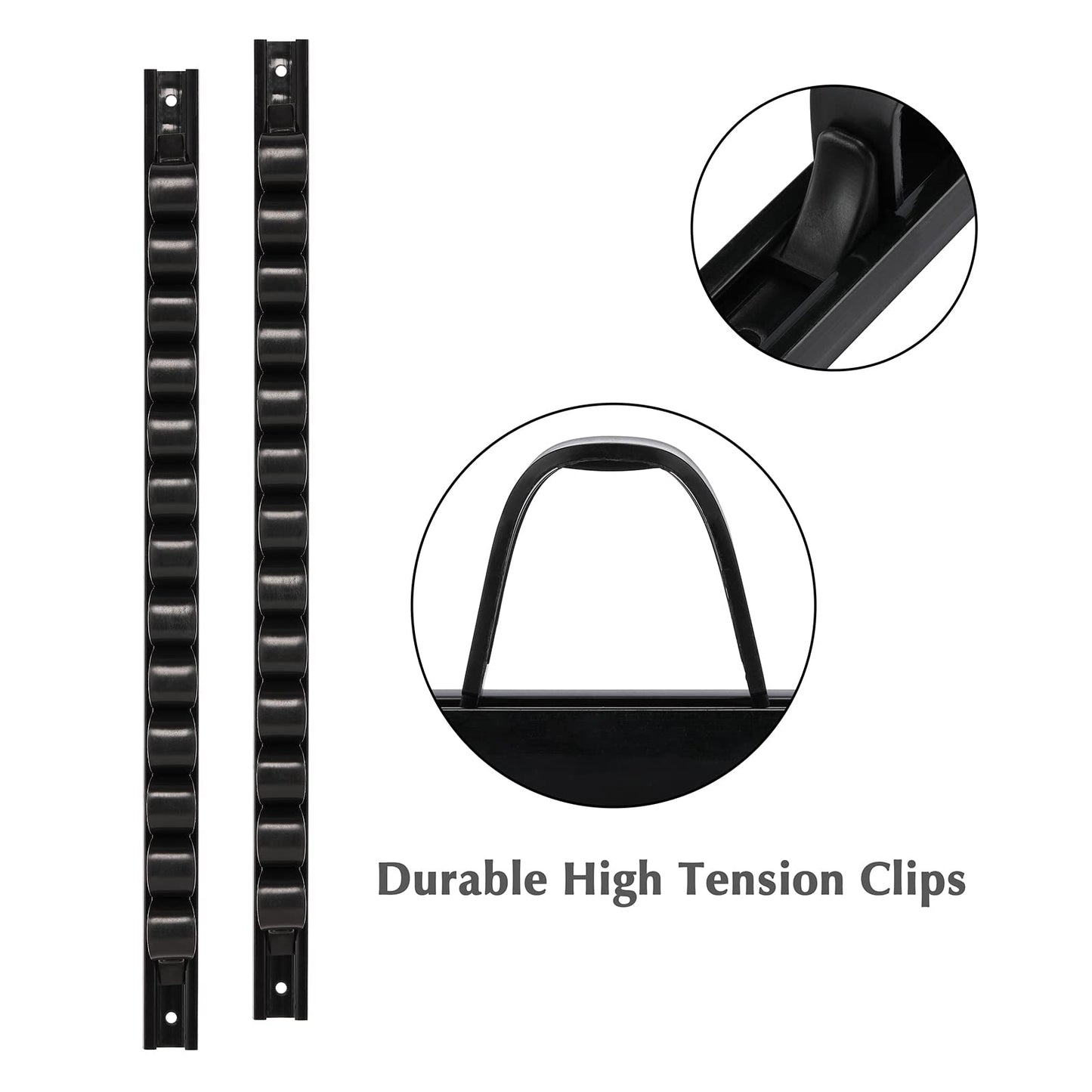 EMENTOL 10 PCS Screwdriver/Wrench Organizer, Plastic Rail Wrench Hanger, Hand Tool Holder, Perfect for Organize