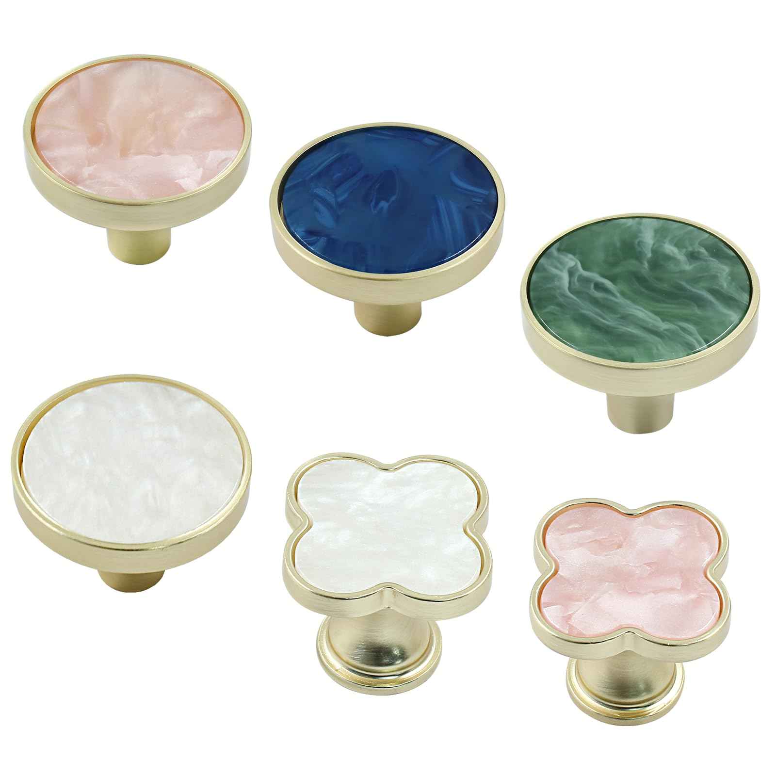 Bonsicoky 12 Pcs Gold Knobs for Dresser Drawers, Round Dresser Cabinet Knobs Pulls for Kitchen Cabinet Cupboard Door Furniture Decorative, Navy Blue