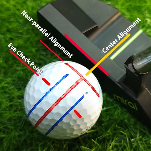 BIRDIE79 Birdie T-Putt Liner Black Golf Ball Marker Tool Kit. 360-Degree 3-Line Plus Vertical Line Putting Alignment Tools with Marker Pens and Gift Box - Enhance Accuracy & Confidence (2 Packs)