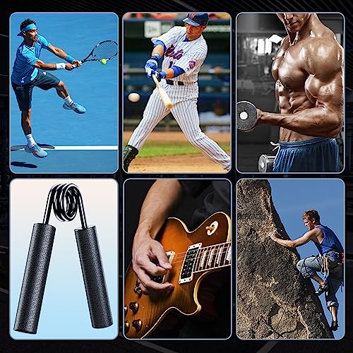 Grip Strength Trainer Kit - 4 Pack Metal Hand Gripper - Black