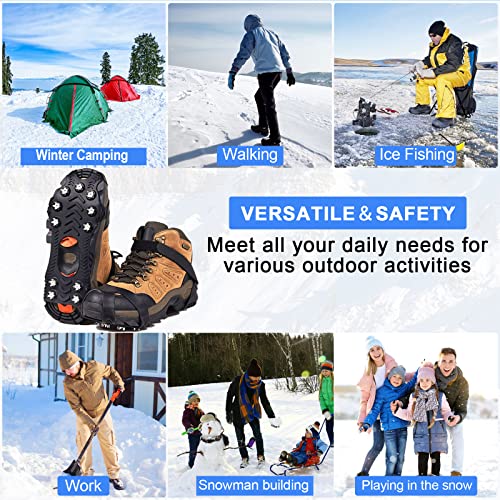 Large Crampons - Ice Cleats for Shoes & Boots, Traction Spikes