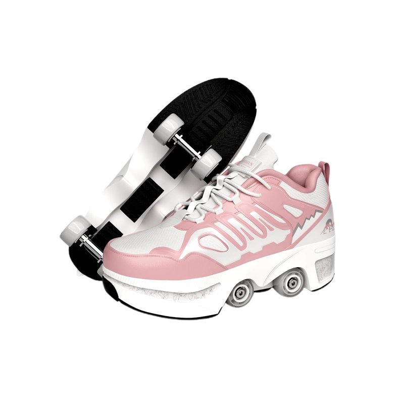 Roller Skate Shoes for Women Men, Double-Row Deform Quad Roller Skates, Automatic Walking Shoes Detachable Roller Skate for Girls Boys, Outdoor Skate Shoes for Beginners