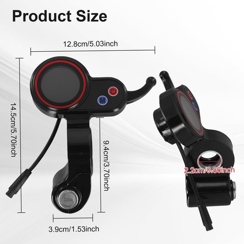 Electric Scooter LCD Display Dashboard Kickscooter LCD Display Panel for H5 Electric Thumb Throttle 6-Pin Speed Controller Accessories with Lock for Scooter