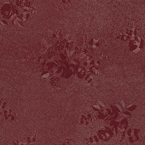 CHIHUT Dark Red Peel and Stick Wallpaper for Classroom Vintage Embossed Floral Contact Paper Removable Renter Friendly Thicken Dark Red Wall Paper for Bedroom Walls 12¡±x100¡± Decorative Vinyl Roll
