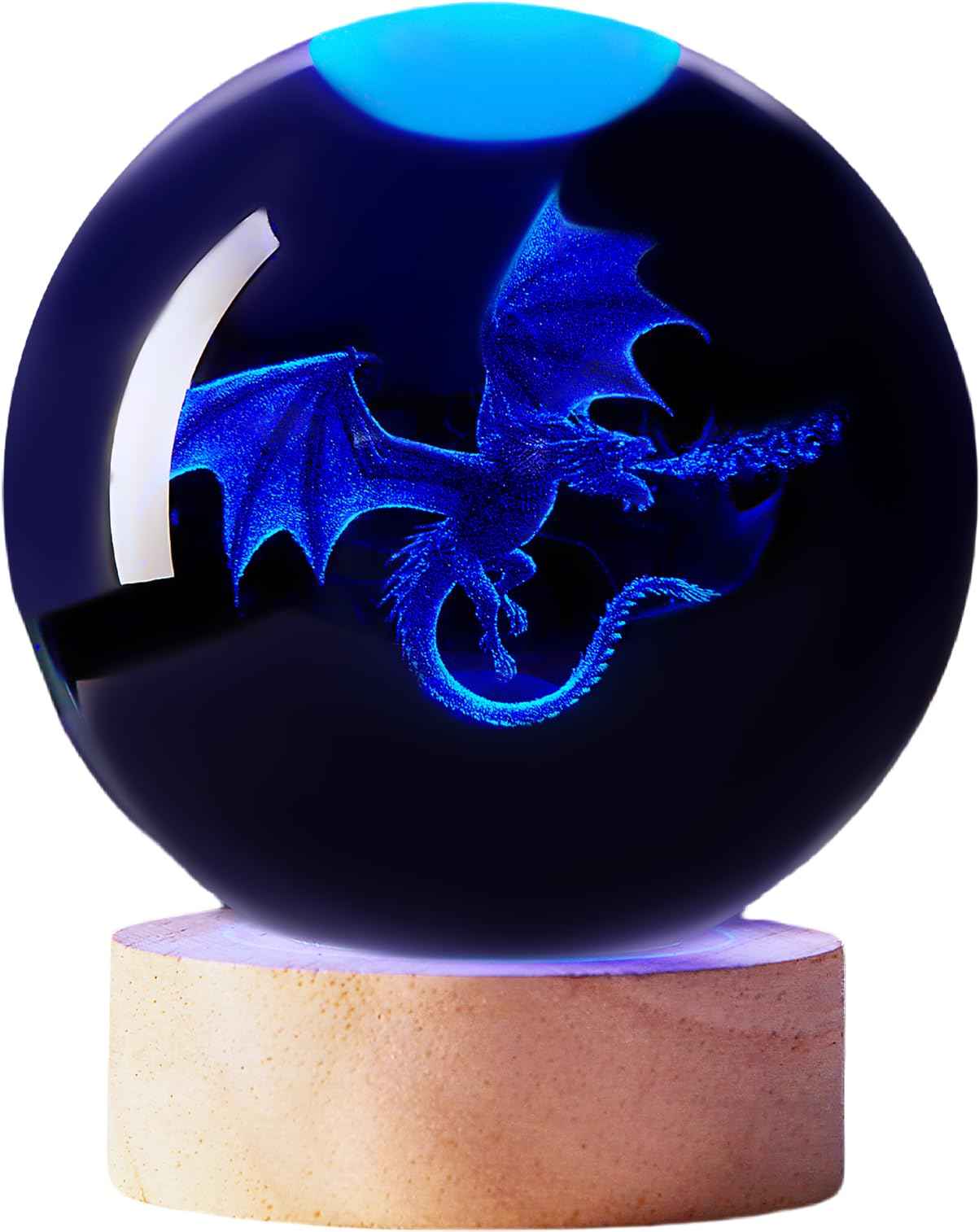 3D Dragon Crystal Night Light, 3.15 Inch Crystal Ball Lamp with Remote 16 Color Change, Dragon Figurines Toy Gifts for Birthday Christmas