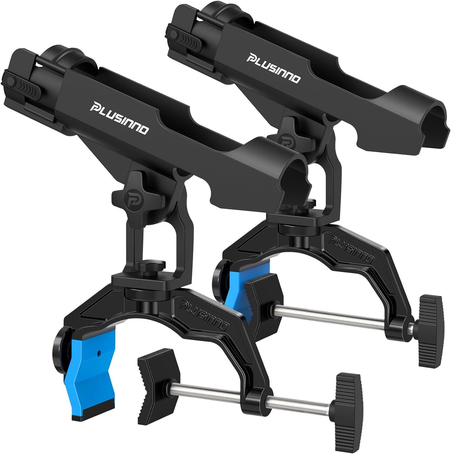 PLUSINNO Fishing Rod Holders - Innovative Dual-V Design with Enlarge Clamp | 1/2/4 Pack for Boat Use