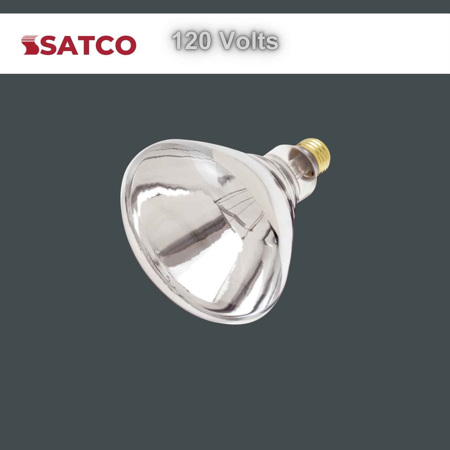 Satco S4999-250 Watt BR40 Heat Lamp Bulb – Clear Finish, Incandescent Reflector, Medium E26 Base, 2700K Warm White, 120V, Dimmable, 6000 Hour Life – CSAus Listed (2 Pack)