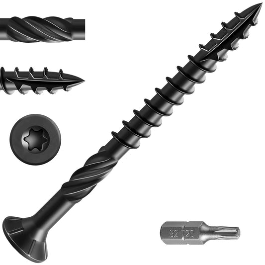 Wensilon #10 * 2-1/2" Black Deck Screws, (1214pcs) 15 lbs.Exterior Wood Screws, Rust Resistant epoxy Coated, Bronze, T25 Star Bit