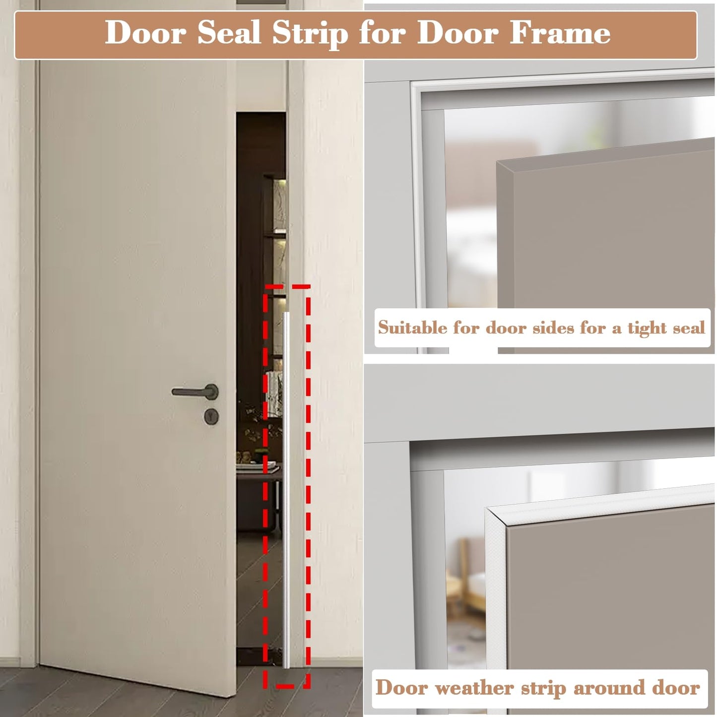 9.8 Ft Weather Stripping Door Seal Strip,Adhesive Foam Window Insulation Weather Strip for Winter,Soundproofing Weatherstripping for Door Frame Seal,Wedge Window Draft Stopper Gap Filler,White