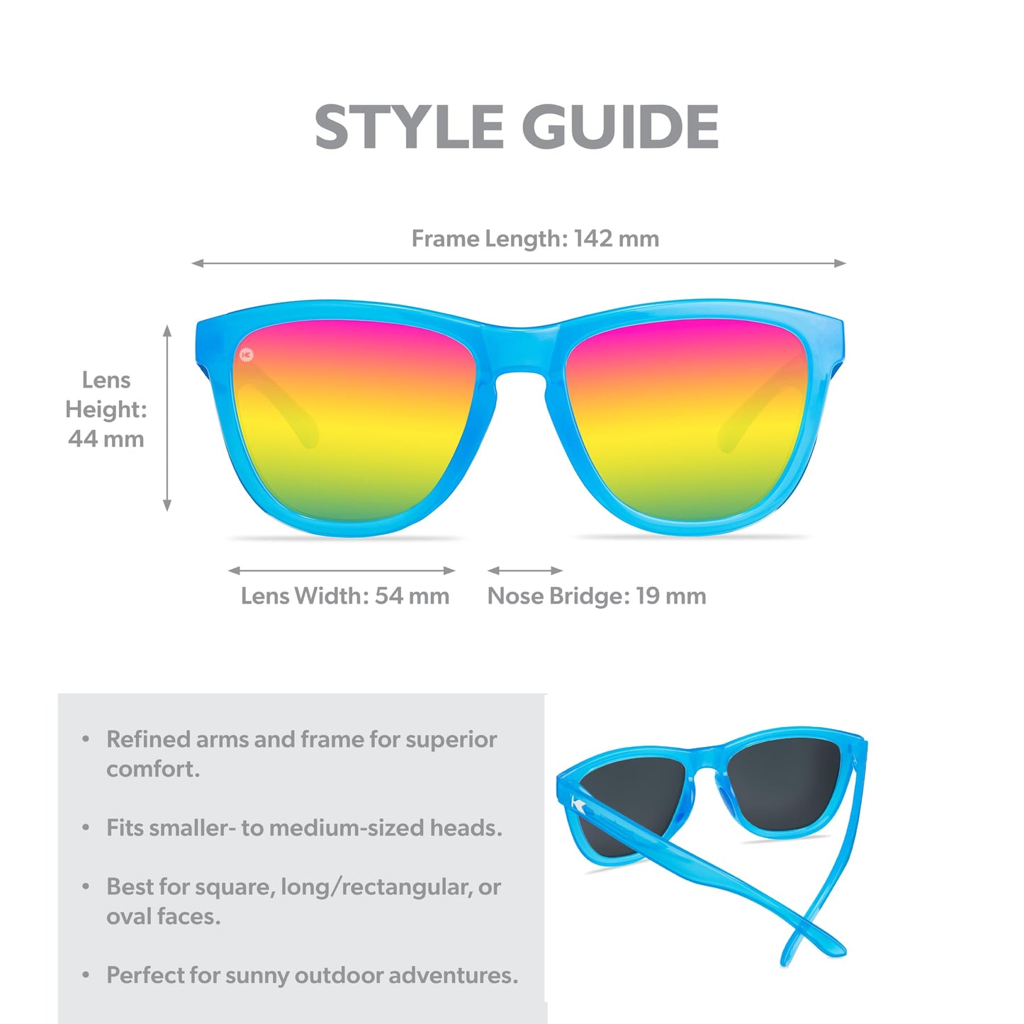 Knockaround Square Polarized Sunglasses for Men & Women - UV400 Protection