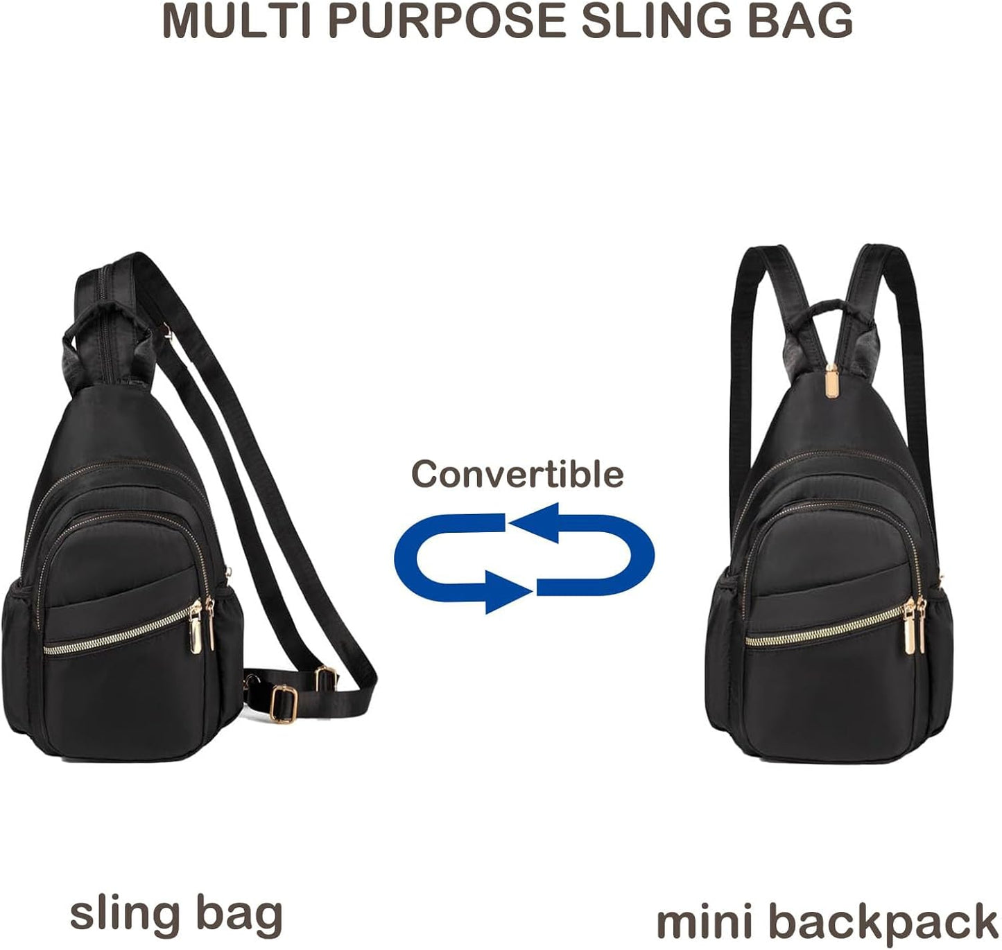 Xsecnua Crossbody Sling Bag - Versatile Mini Backpack for Women | Perfect Travel Daypack