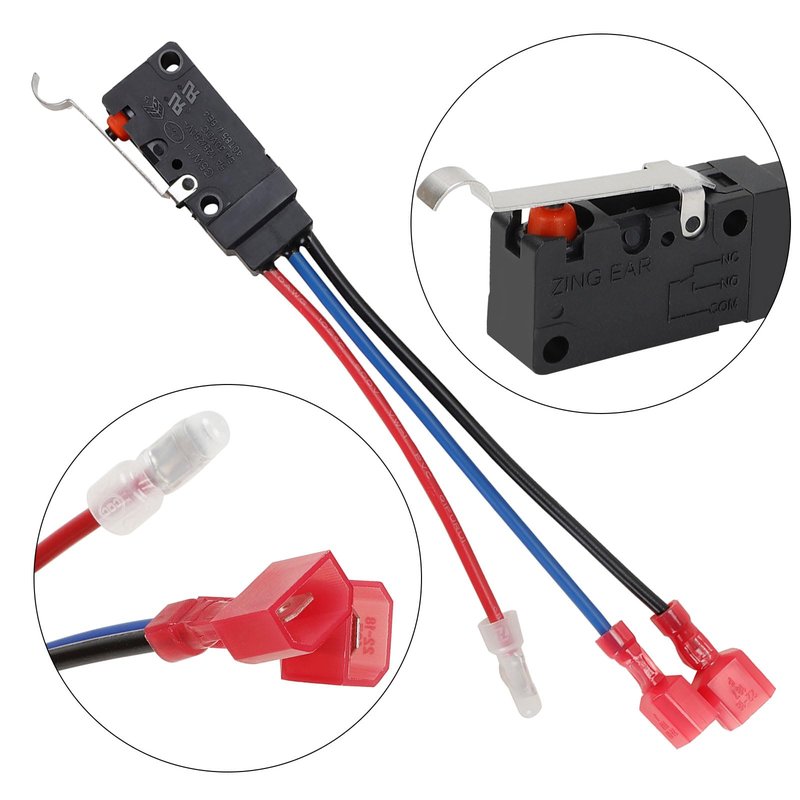 Roykaw Golf Cart Micro Switch Kit for Club Car DS/Precedent 1999+, Forward Reverse with Wires, 2/3 Pong, Reverse Warning Limit, 4PCS, OEM# 101979101, 1014807, 1014808