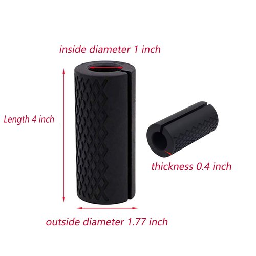 IADUMO 1"Barbell Grip Upgraded Thick Dumbbell Grips,Gym Exercise Equipment Dumbbell Grips,Thick Silicone Rubber Arm Blasters Strength Fitness Training,Perfect for Bodybuilding&Weightlifting（Black）