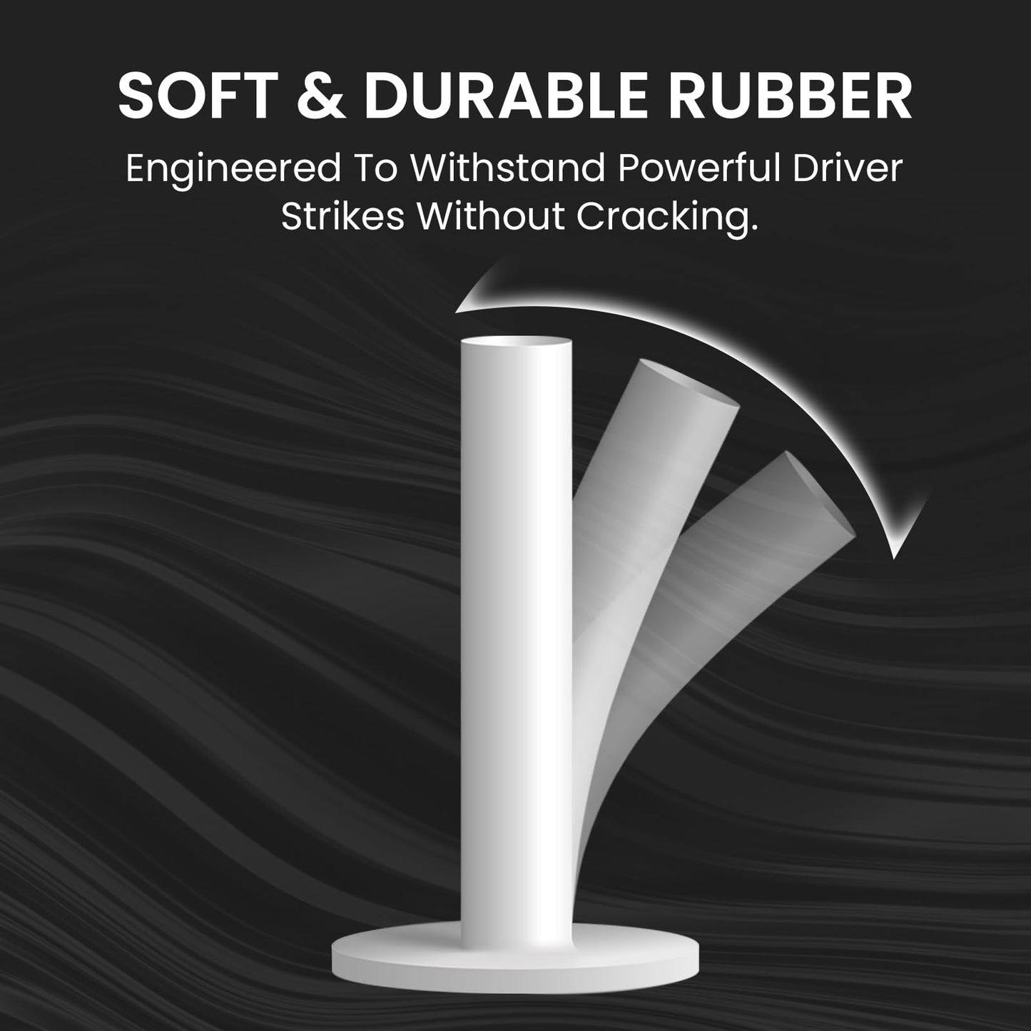 Premium Ultra Long Rubber Golf Tees 3.75'' Value 4/6 Pack, Adjustable Length & Durable Stable Golf Tees for Mat Turf Driving Range Practice Indoor Outdoor Use (6 Pack in White)