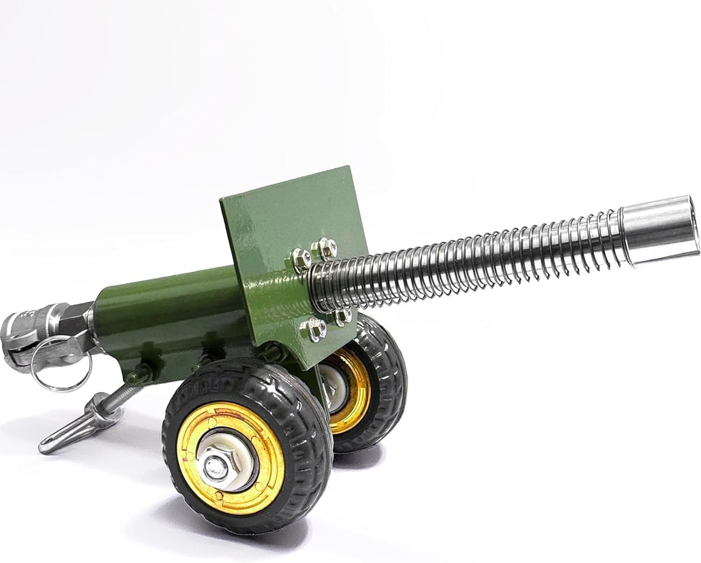 TIETHEKNOT Stainless Steel Mini Cannon Model - Recoil Mechanism for Outdoor Games & Collectors (Green)