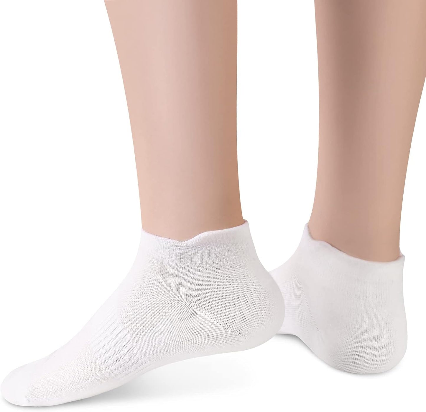 Sallking Women's Ankle Cotton Socks - Soft, Low Cut No Show Athletic Socks | 6 Pairs in White