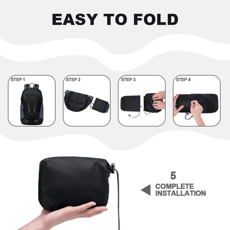 MIYCOO Backpack - Ultra Lightweight Packable Backpack for Travel Camping, 20L Hiking Back Pack Waterproof Foldable Daypack for Men Women Black