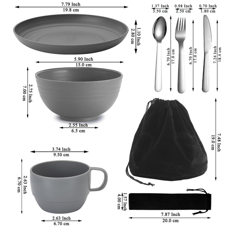 Berglander Camping Mess Kits for 2 Person, Silverware Set Spoons Forks Knives, Camping Essentials Gear, Accessories for Travel, Picnic, Outdoor, Easy to Carry and Clean