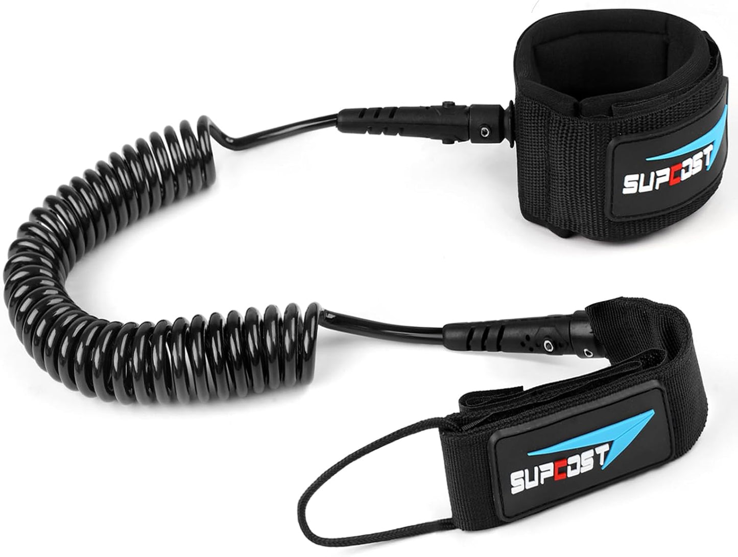 Skiennix Surf Board Leash - Durable 5.5mm/7.0mm Thick Urethane Coiled Design | 10 ft for Paddleboards & Kayaks