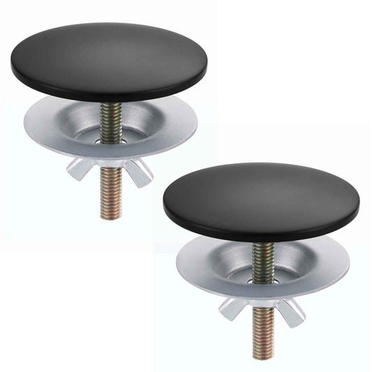 Brass Metal Faucet Hole Cover, 2-PCs Plug for Sink Countertop, Matte Black