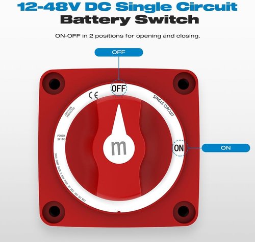 Malictele 300A Battery Disconnect Switch - Heavy Duty Waterproof Ignition Protected Cutoff for Marine, Boat, Car, RV, Truck
