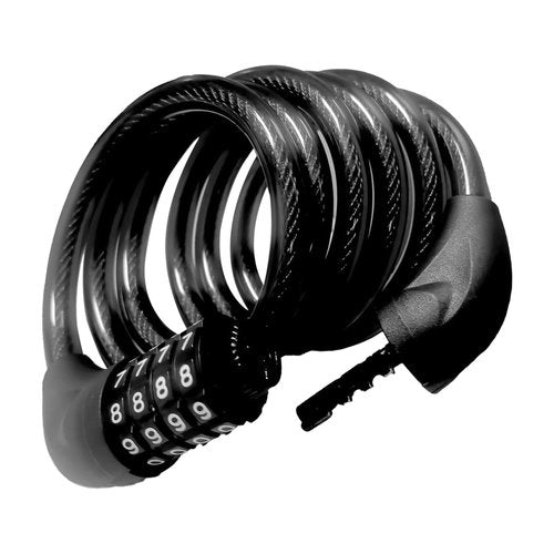 Bike Cable Lock 6FT Long, 4 Digit Resettable Combination Lock, Heavy Duty Steel Cable with Waterproof Vinyl Coating Anti Theft Security Lock for Road Bike E-Bike Scooter Fence Gate Toolbox