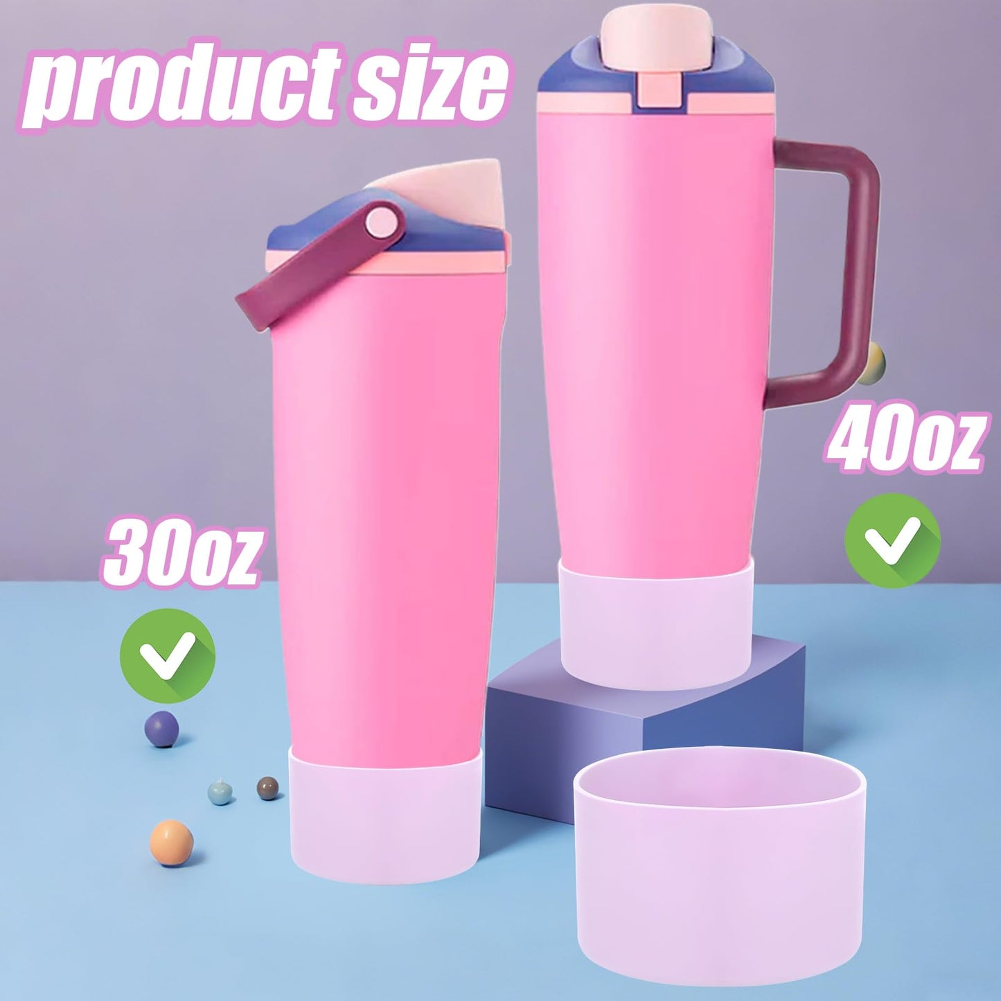 Mity rain 2PCS Protective Silicone Boots for Owala 30oz & 40oz FreeSip Sway