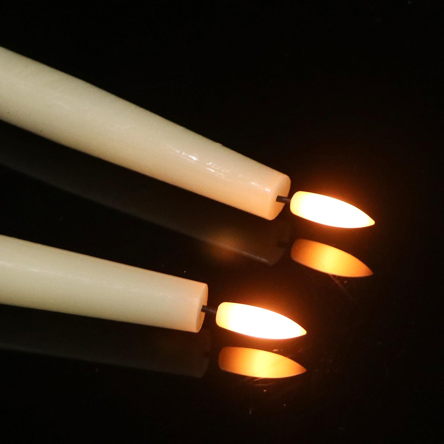 GenSwin LED Taper Candles, Flameless Taper Candles Battery Operated with Remote Timer, Set of 2 Real Wax White Flameless Candlesticks with 3D Flickering Flame for Home Wedding Decor (0.78” x 9.84”)
