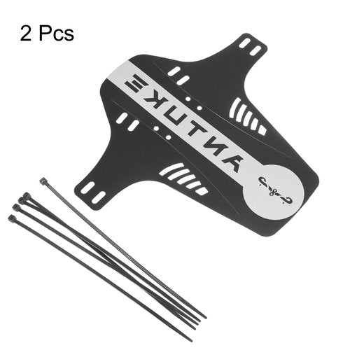 HARFINGTON 2pcs Mountain Bike Mud Guard Front/Rear Mud Guards with Cable Tie Lightweight Fits for MTB Road Bike, Black