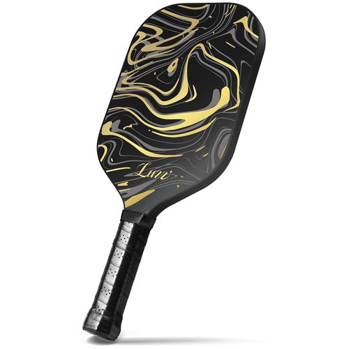 LUZZ Frameless Pickleball Paddle, Ultra Thermoformed GoldenVeil(16mm) T700 Carbon Fiber No Edge Pickleball Paddles Friction Surface for Spin Edgeless Pickle Ball Rackets for Players
