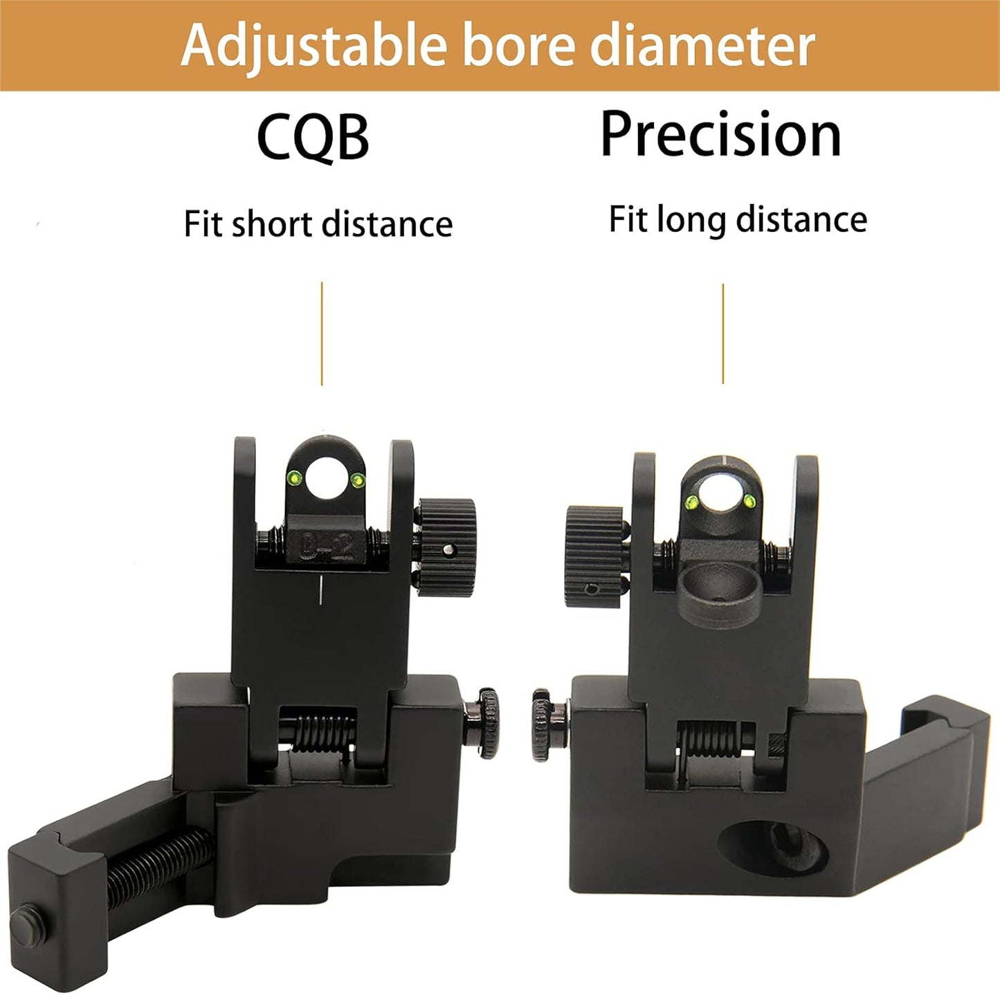 45 Degree Offset Flip Up Iron Sights by [Brand Name] - Low Profile Fiber Optic Front & Rear Sights with Red/Green Dots for Picatinny Rails