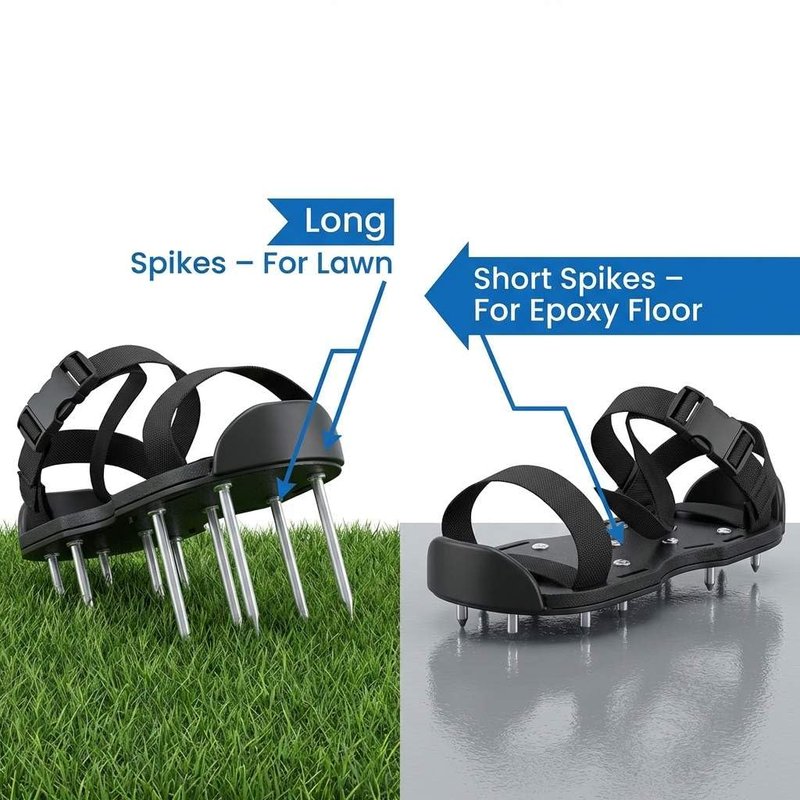 QWORK Epoxy Floor Spiked Shoes – 4 Pairs 1" Short Spikes for Coating, Overlay & Resin Application