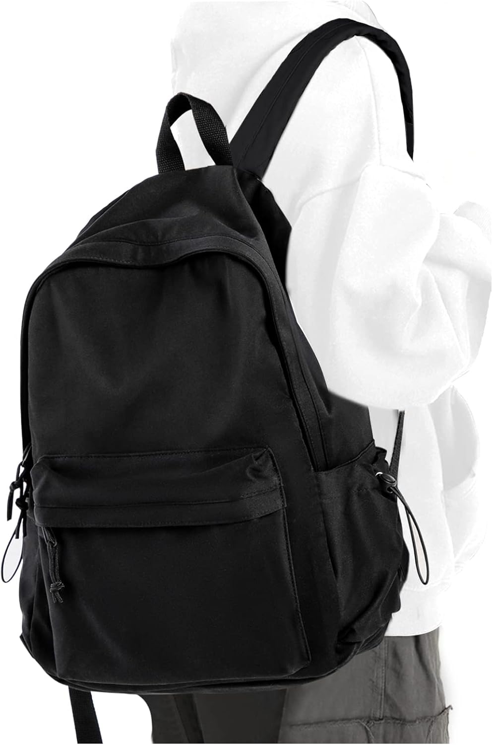 PAUBACK Black Waterproof School Backpack - Lightweight Cute Bag for Girls, Teens & Women