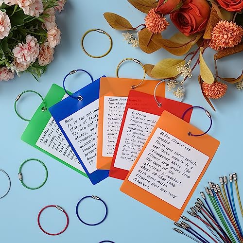 Wire Keychain Cables - 25-Pack 16cm Nylon-Coated Steel Loops, Light Blue