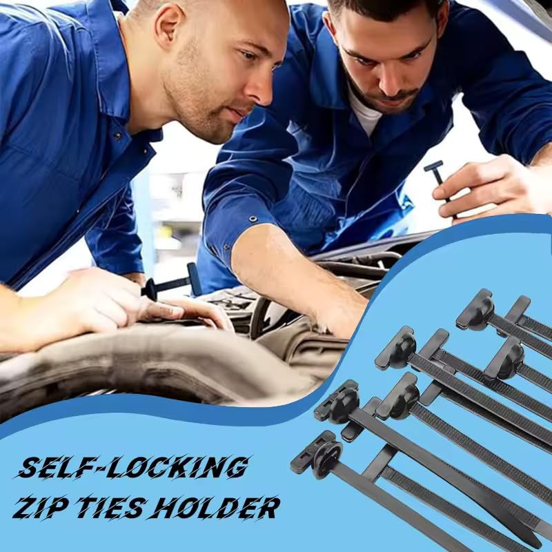 Nylon Universal Cable Tie Buckle for Car 100pcs Heavy-Duty Grip Auto Zip Tie Buckles for Wire, Bumper, and Hose in Car and Home – Secure Cable Tie Buckle Kit