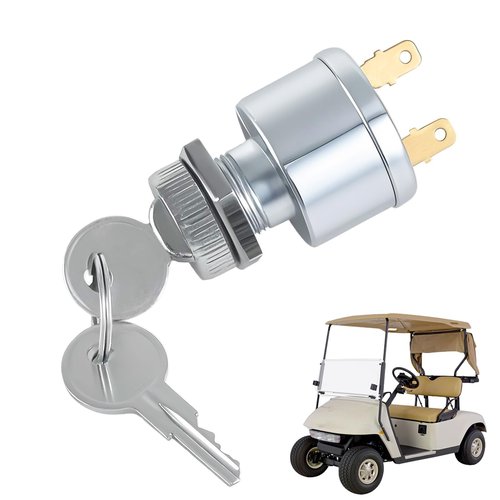 HIMARKLIF Golf Cart Ignition Switch with 2 Key Compatible with EZGO EZGO TXT, Medalist, Workhorse, ST, Marathon (1981 and up), 2-Terminal Starter Switch Key Replace# 17421-G1