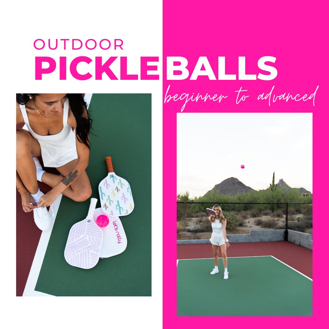 Let's Rally Pack of 3 Hot Pink Pickleball Balls – USAPA Approved, Durable Outdoor & Indoor Pickleball Balls with Precision Holes.