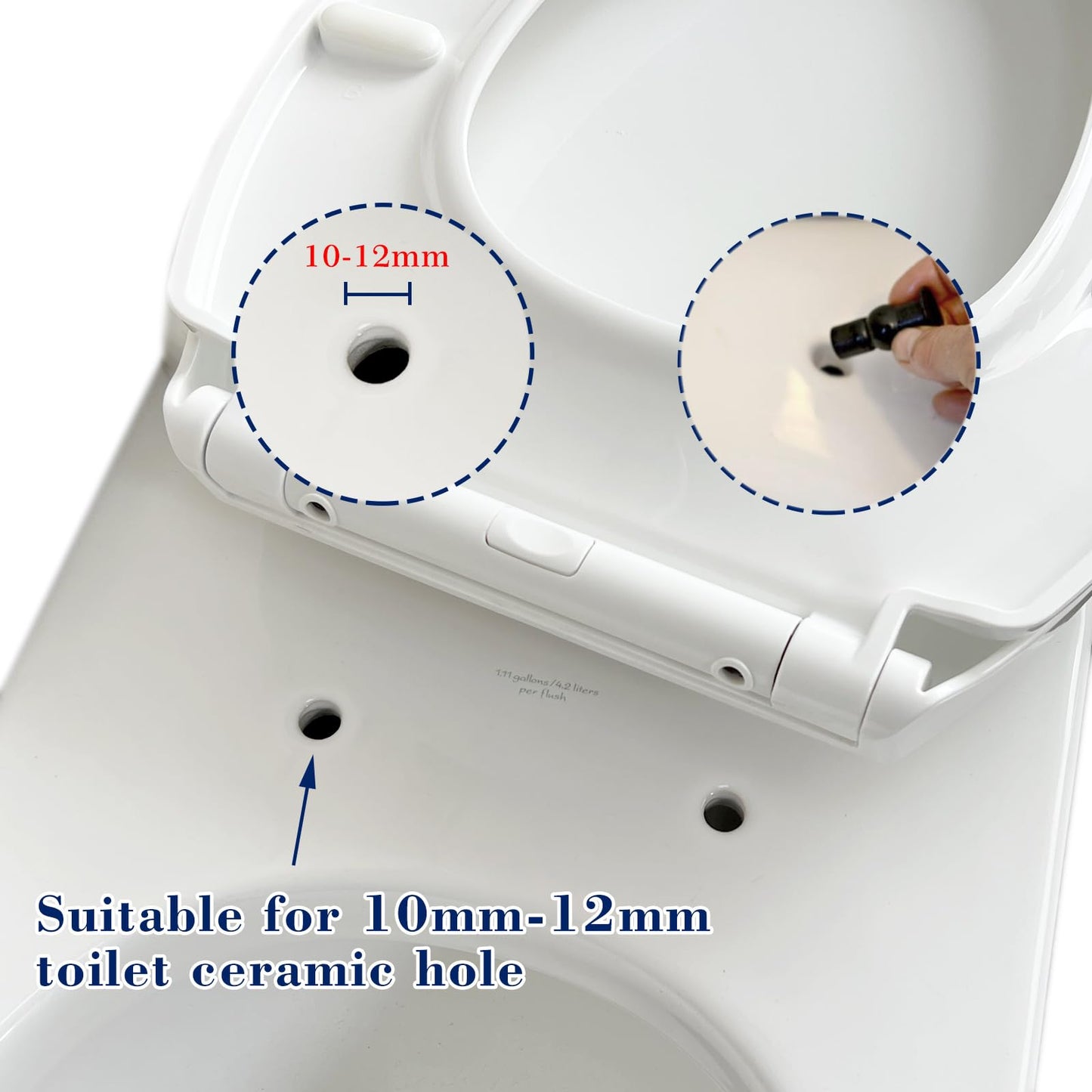 9mm Dia Toilet Seat Screws Compatible with Kohler Toilet Seat Anchors, Top Mounting Hinge Bolts Replacement Kit Can Replace K-85040 Anchor Nut, 2pcs