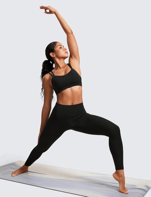 CRZ YOGA Sports Bra - Soft Butterluxe V-Neck Design with Double Spaghetti Straps | Wireless Yoga Top