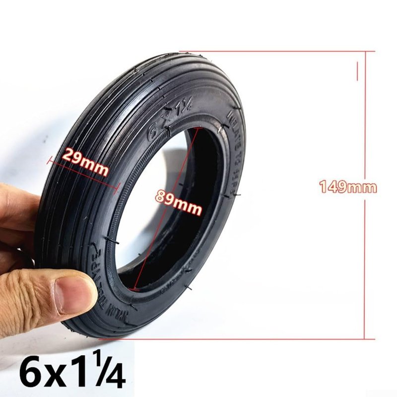 6 * 1.25 Thickened Outer Tire For Electric Scooter, 6 inch 6x1 1/4 Vacuum Tire, Rubber Tubeless Tyre Replacement