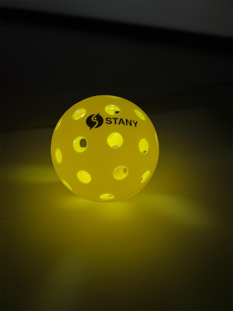 STANY LED Pickleball Balls –Ultra Visible for Nighttime Play, Glow in The Dark, 40 Hole, Indoor/Outdoor, Consistent Bounce, USAPA Official Size, Gift Ready Box, 6 Pack + 3 Replacement Batteries