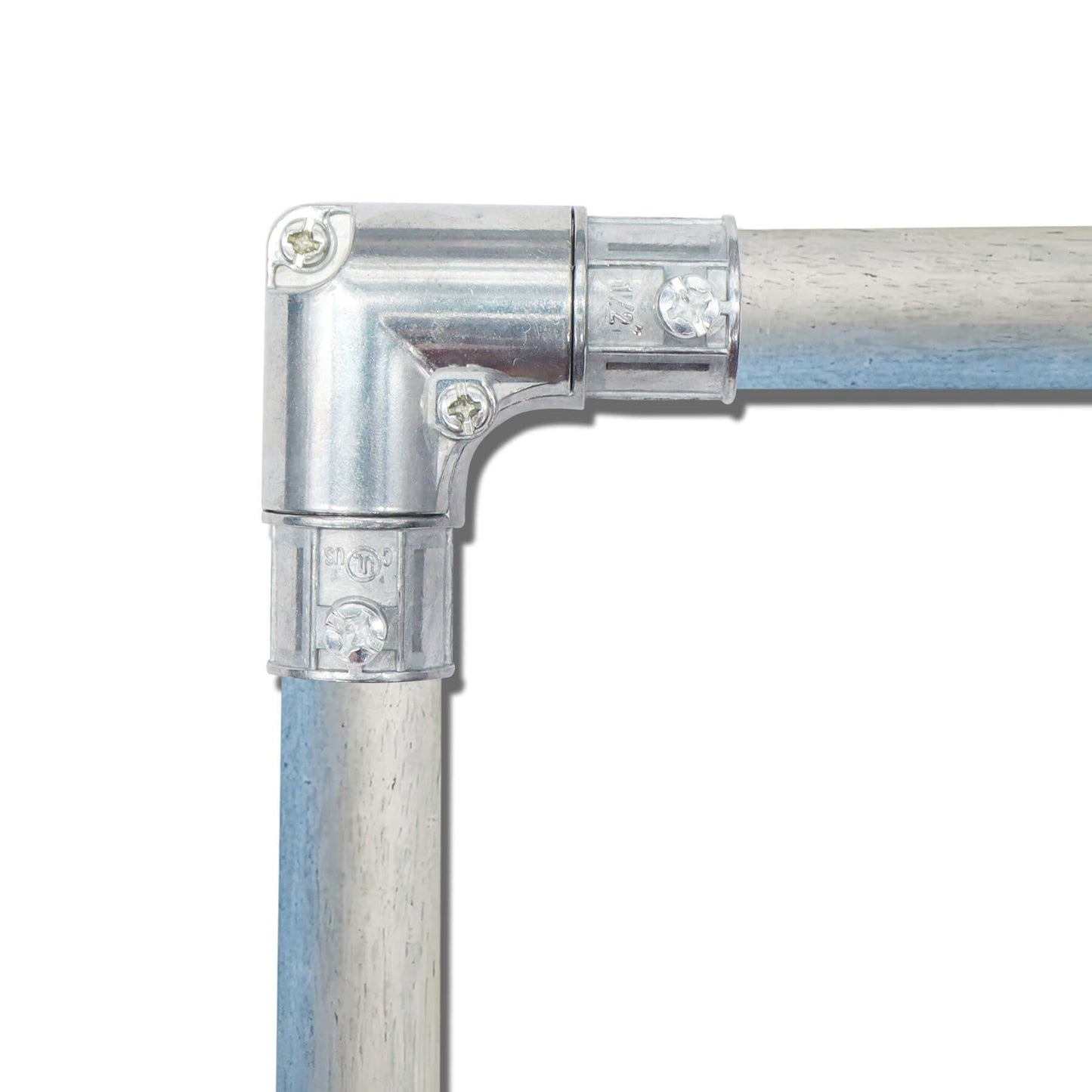 Qlvily 10 Pieces 1/2 Inch EMT to EMT 90 Degree Inside Corner Pulling Elbows, Electrical Metallic Tube Zinc Die Cast Elbow Capped Coupling, Combo Head Set Screw