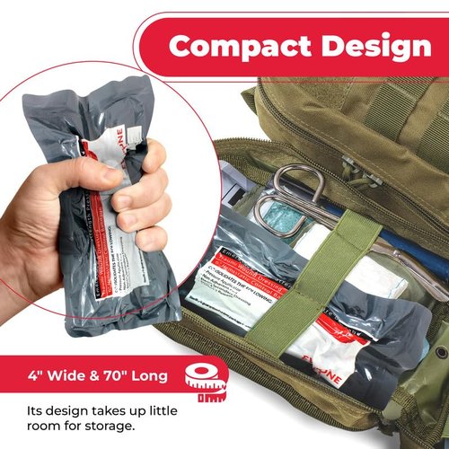 EverOne 4" Israeli Emergency High Strength Compression Bandage, Trauma Wound Dressing, Hemostatic Control Bandage, 3 Pack