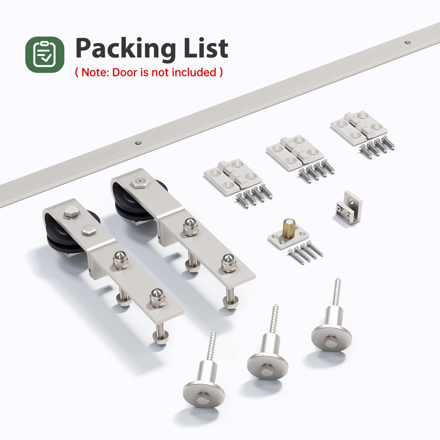 Roymelo 40" Brushed Nickel Bifold Sliding Barn Door Hardware Track Kit,Side Mounted J Shape Roller,Smoothly and Quietly,Assembly Easy,Fit Double 18" Bi-Folding Doors (Door Not Included)