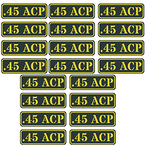 Ammo Can Vinyl Sticker Decals - .45 ACP - 20 Pack