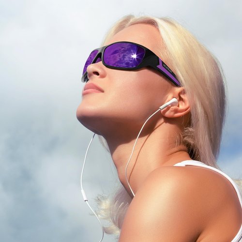DEAFRAIN Polarized Sports Sunglasses for Men Women Driving Fishing Cycling Running Golf Pink Glasses Wrap Around Goggles UV400 Protection