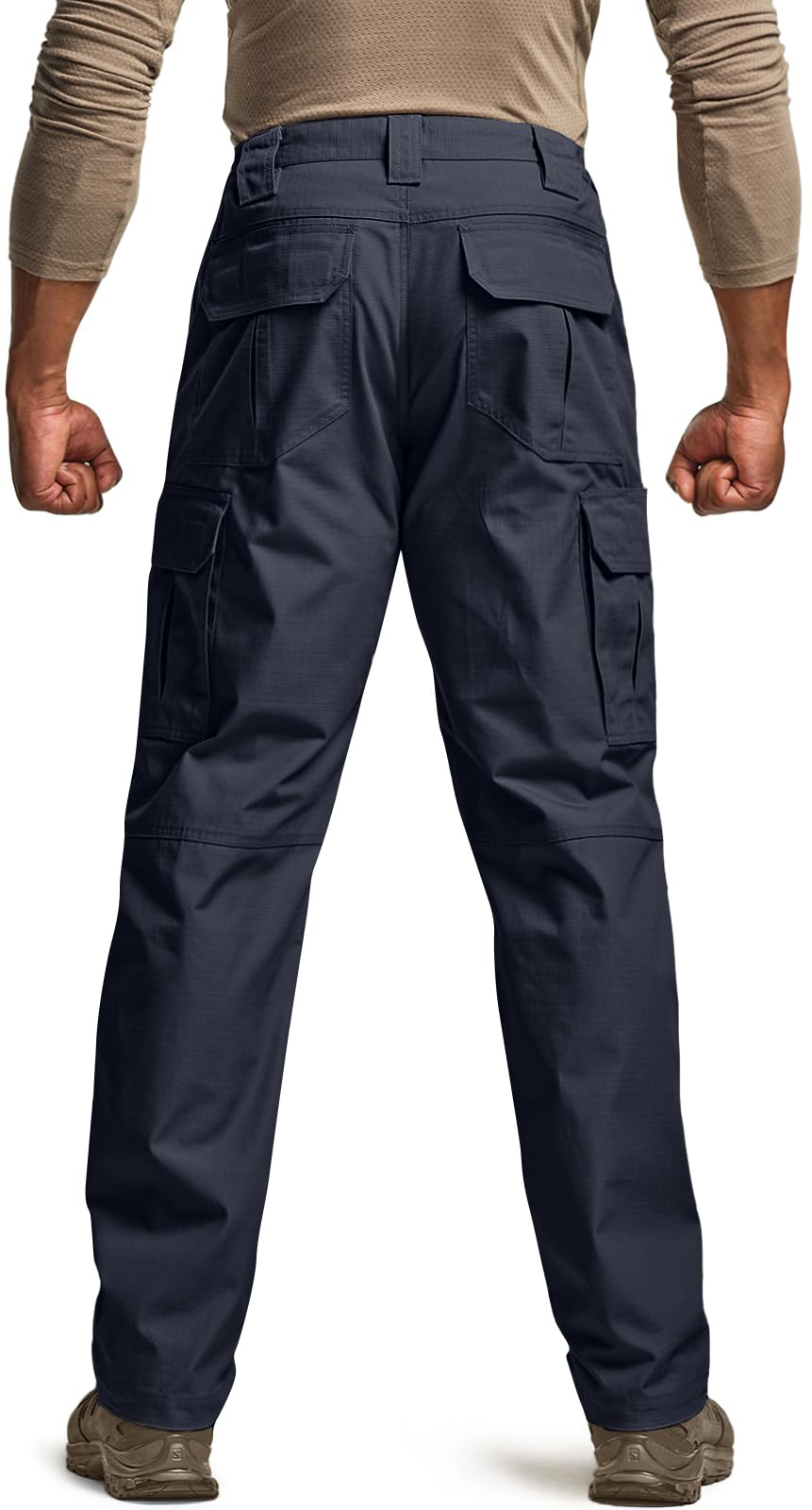CQR Men's Tactical Pants, Water Resistant Ripstop Cargo Pants, Lightweight EDC Work Hiking Pants, Outdoor Apparel, Raider Police Navy, 40W x 32L