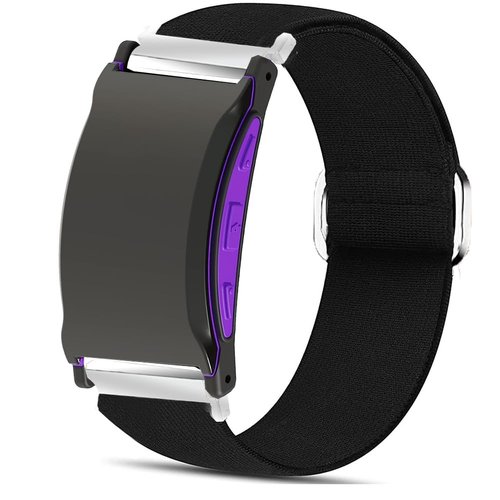 Lamshaw Compatible for Shock Clock 3 Bands, 22mm Stretch Elastics Nylon Adjustable Replacement Strap Accessories for Men & Women Compatible for Pavlok Shock Clock 3 (Black)